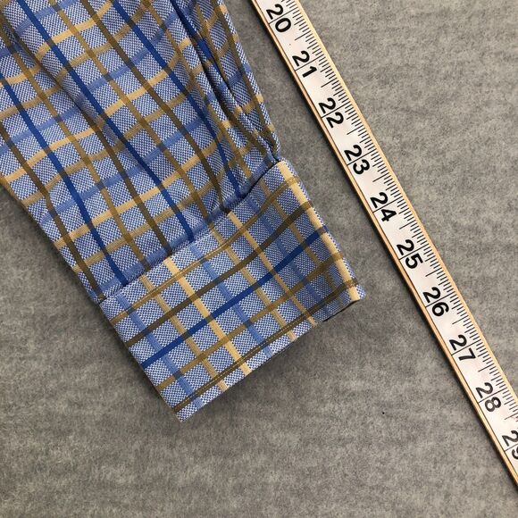 Scott Barber Button Down Shirt Mens Size XL Window Pane Plaid Long Sleeve - Picture 12 of 16